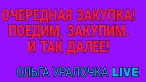ОЧЕРЕДНАЯ ЗАКУПКА. ОЛЬГА УРАЛОЧКА.