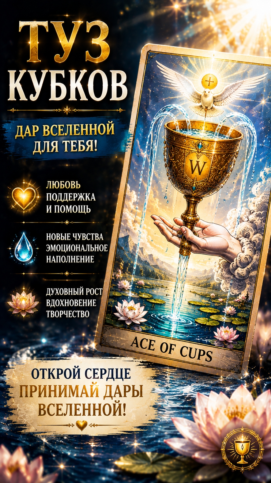 Туз кубков значение через символы