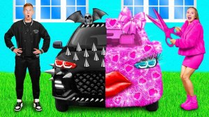Розовая машина vs Черная машина Челлендж # Смешные Cитуации от Fun Challenge