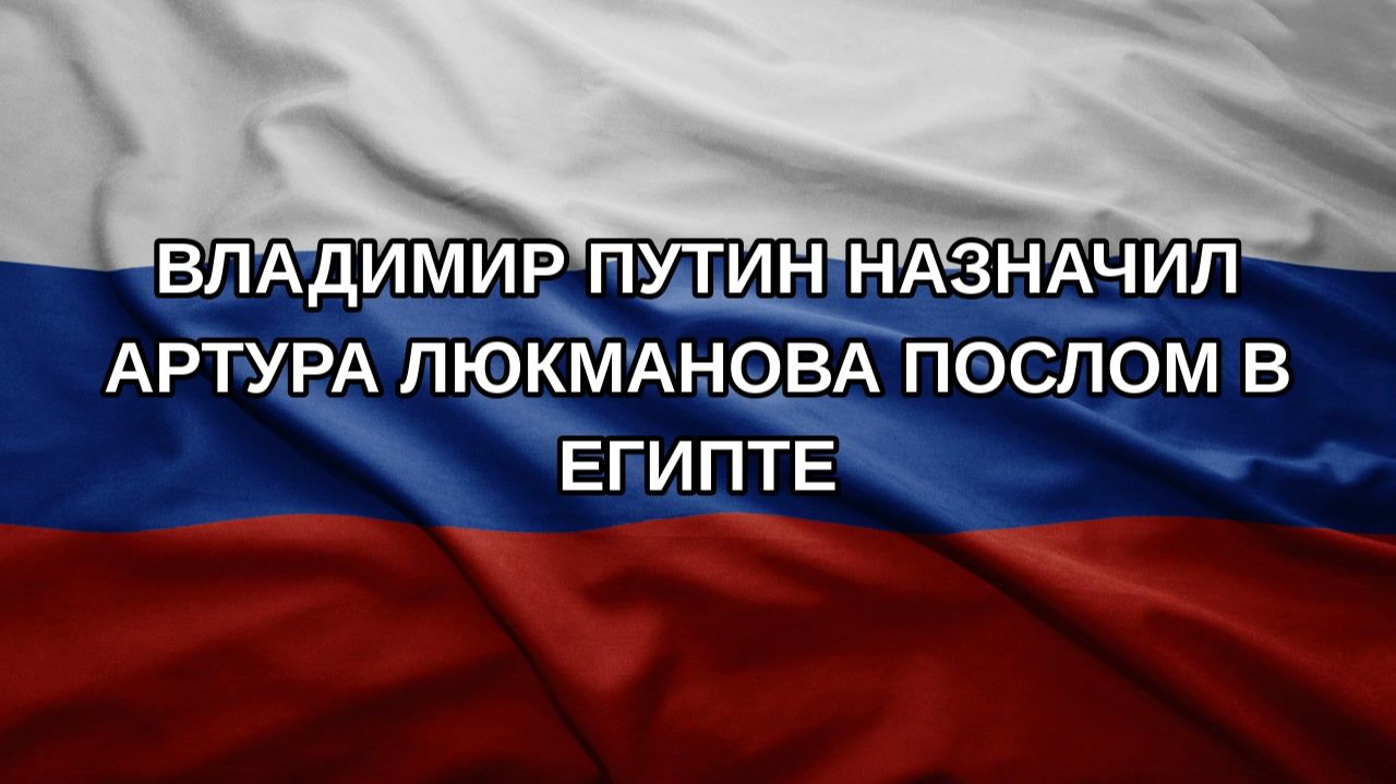 Владимир Путин назначил Артура Люкманова послом в Египте