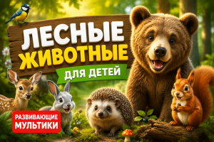 Лесные животные для детей — развивающий мультфильм о животных