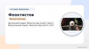 Феоктистов: происхождение, история и значение фамилии, а также правильное склонение – всё, что