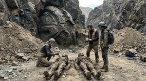 Космический корабль богов обнаружили вмурованным в гору