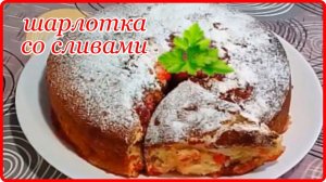 Простой и очень вкусный рецепт - ПЫШНАЯ ШАРЛОТКА СО СЛИВАМИ  в духовке