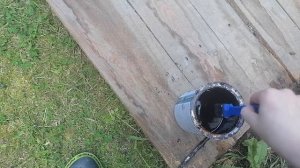 Покраска свай.