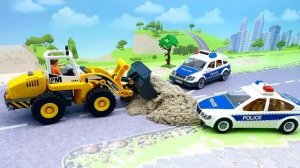 Мультики про машинки - мультики для детей с игрушками Плеймобил полицейская машинка - Гонк
