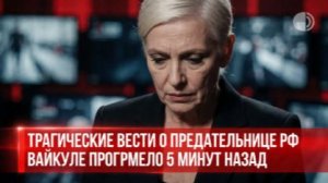 ТРАГИЧЕСКИЕ ВЕСТИ О ПРЕДАТЕЛЬНИЦЕ РФ ВАЙКУЛЕ ПРОГРМЕЛО 5 МИНУТ НАЗАД