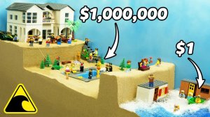 Богатые против бедных: цунами разрушает плотину и роскошный LEGO-особняк