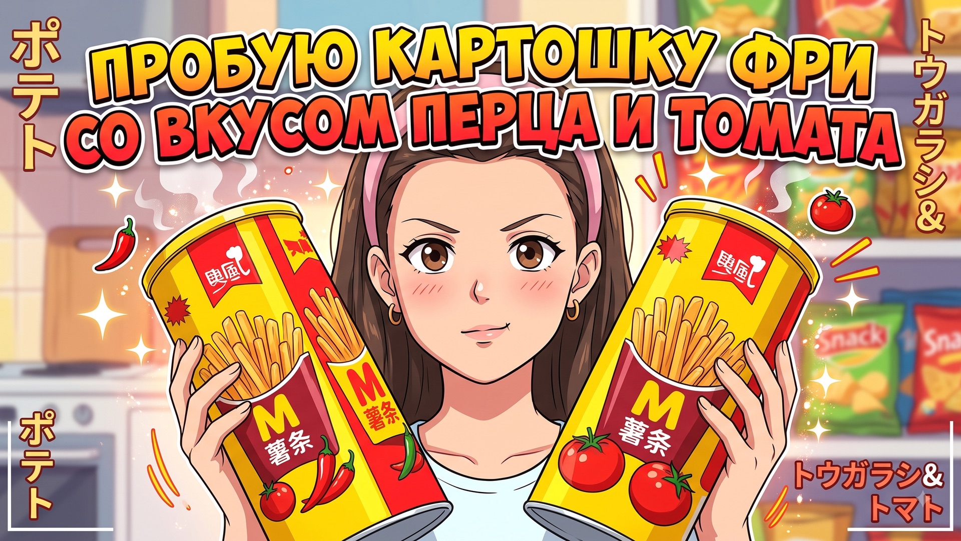Пробую картошку фри со вкусом перца и томата