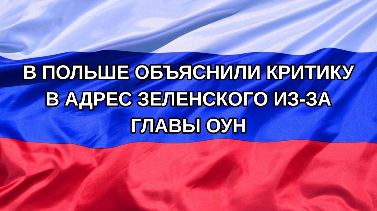 |Н. РФ| В Польше объяснили критику в адрес Зеленского из-за главы ОУН