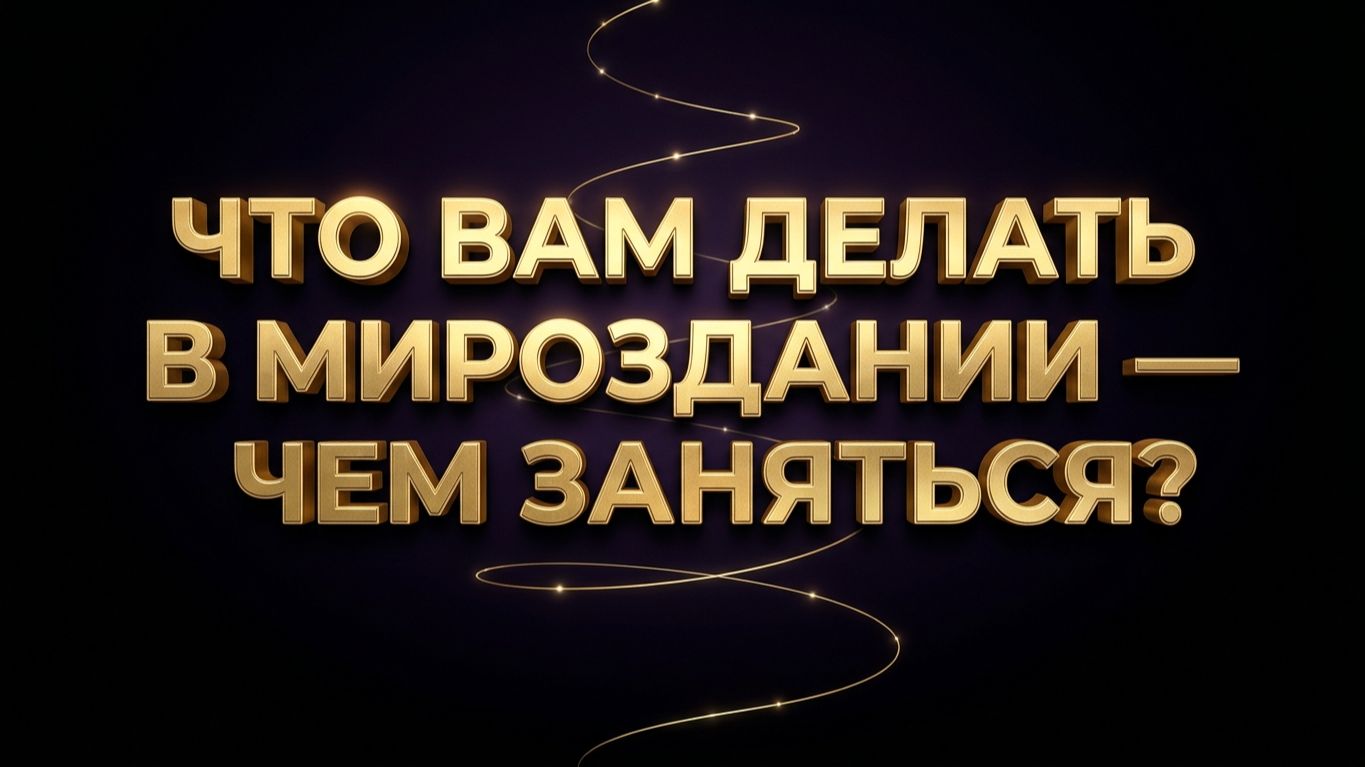 Что вам делать в Мироздании - чем заняться?