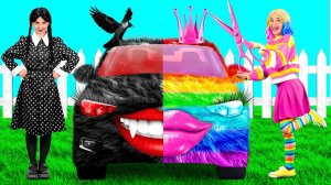 Радужная машина vs Черная машина Челлендж # Смешные Ситуации и Неудачи от KiKi Challenge