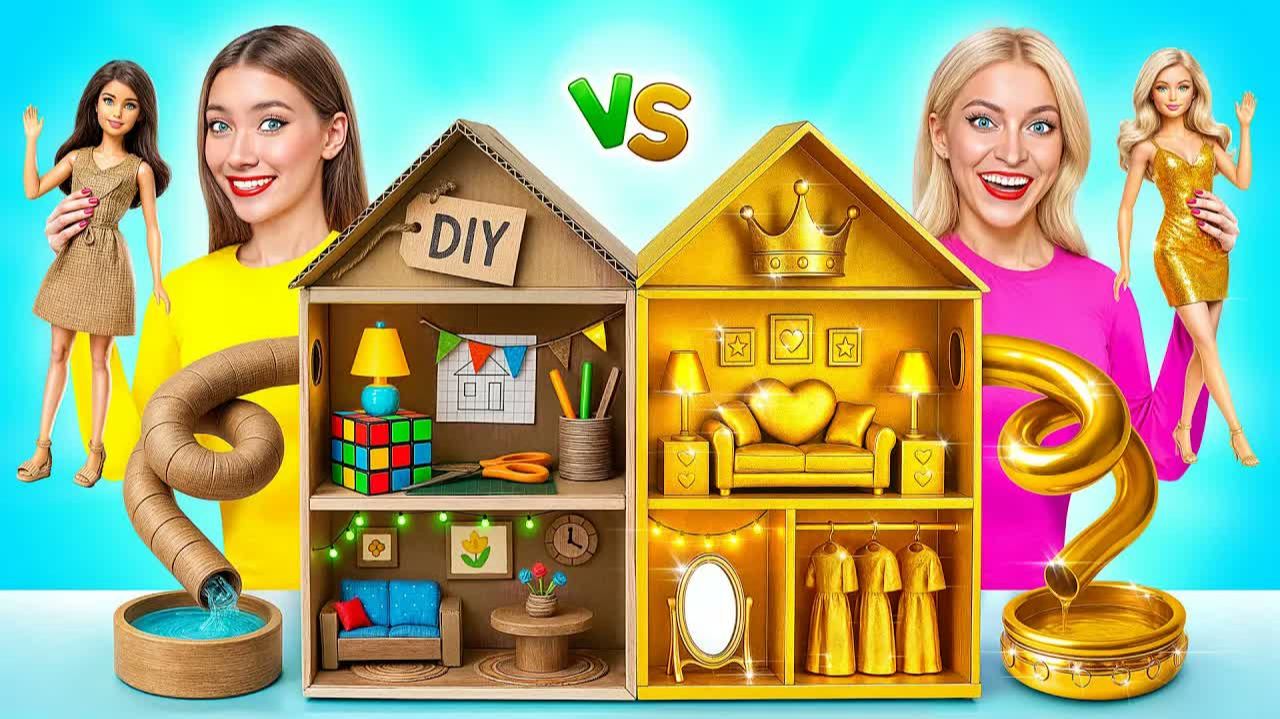 Строим Удивительный Кукольный Домик _ Дорогой Vs Дешевый Челлендж от Multi DO Smile