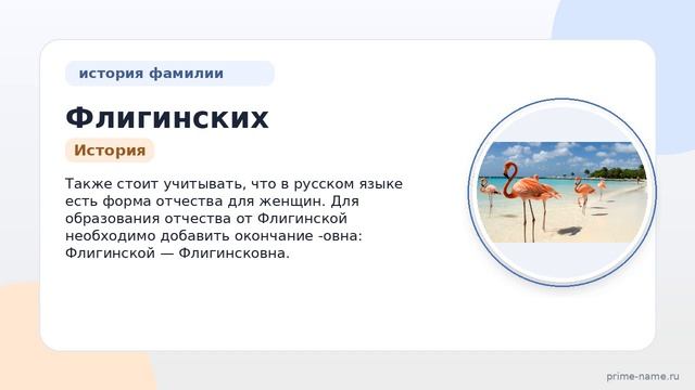 Фамилия Флигинских: происхождение, значение и склонение