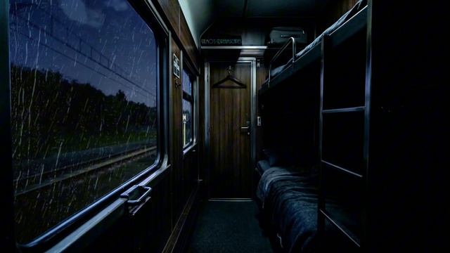 Атмосферное видео: ночная поездка на поезде 🚆⚡