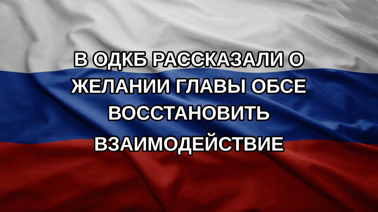 В ОДКБ рассказали о желании главы ОБСЕ восстановить взаимодействие