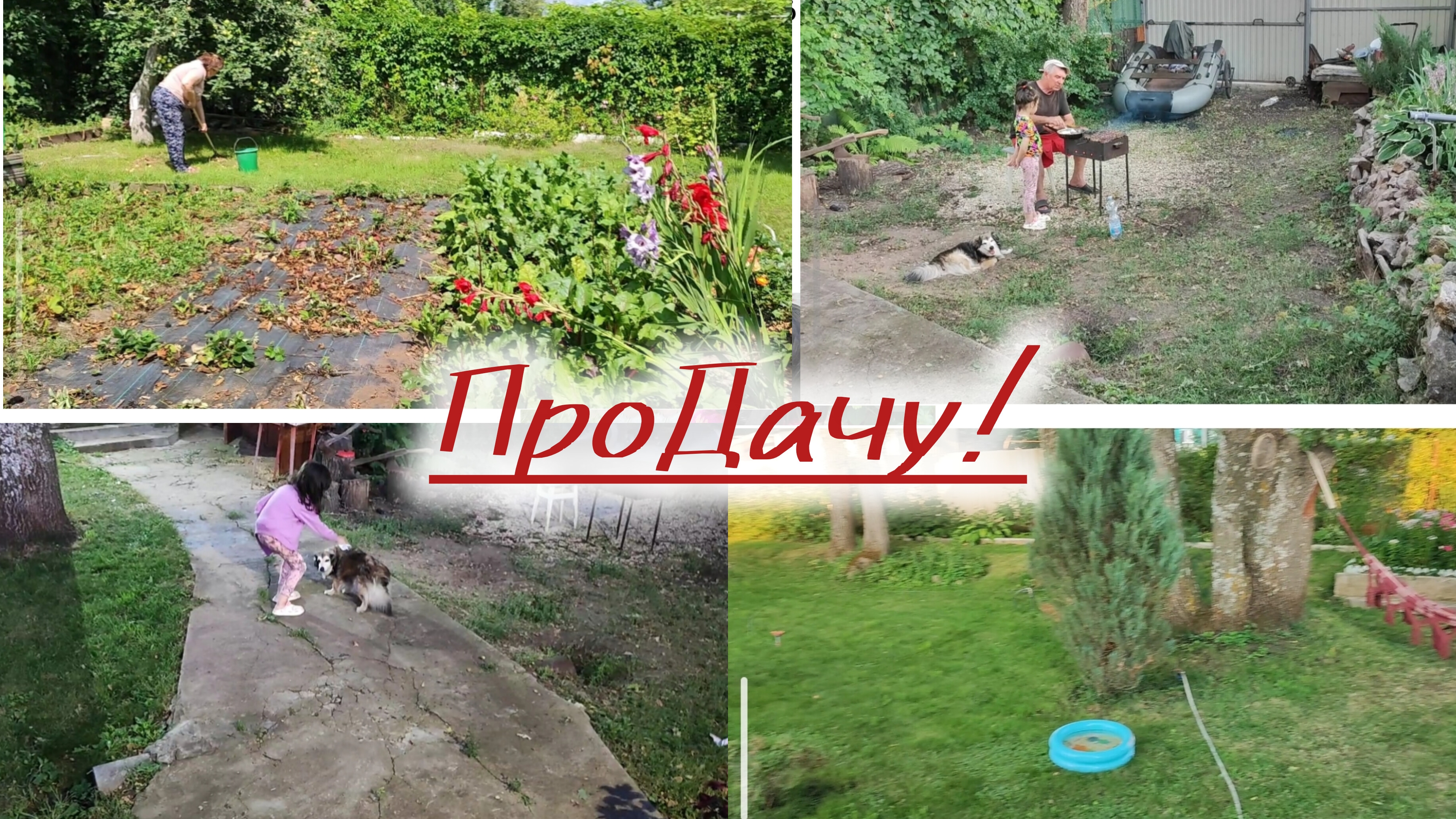 На даче днём, прогулка на ночь.