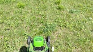 Обзор и апгрейд газонокосилки Greenworks GD40LM46SP. двойной нож