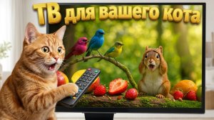 Телевиденье для кошек! Яркие птицы и игривые белки в HDR 🦉 Кошачье ТВ