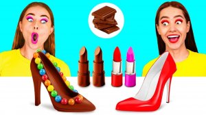 Челлендж. Шоколадная Еда vs Настоящая еда # Смешные Cитуации от Fun Challenge