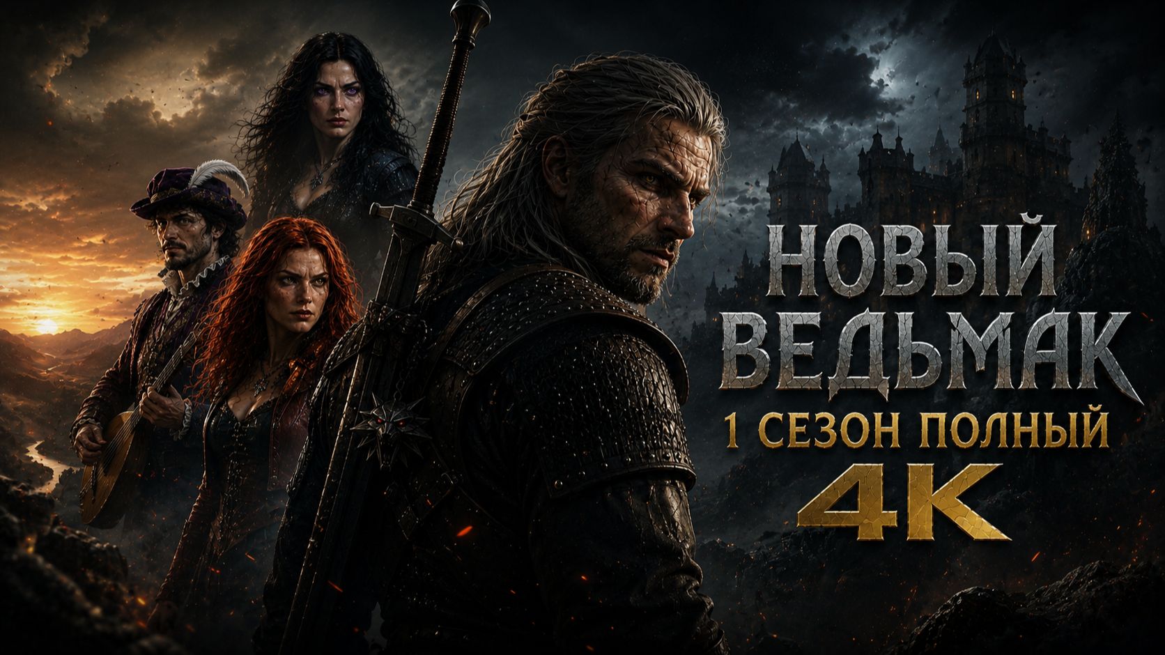 НОВЫЙ ВЕДЬМАК — ВЕСЬ 1 СЕЗОН + ФИЛЬМ | 4K