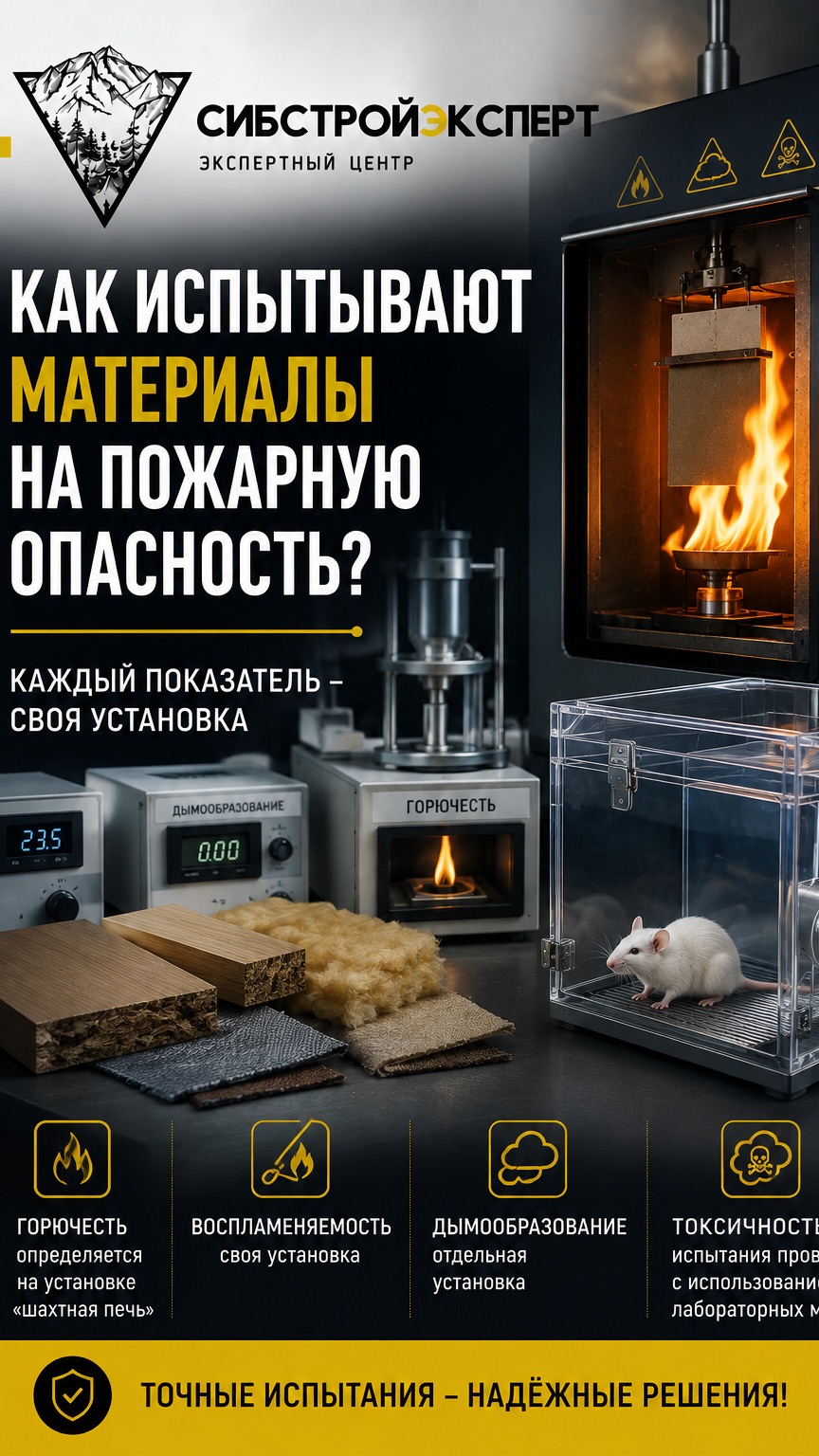 Как испытывают материалы на пожарную опасность? 🔥