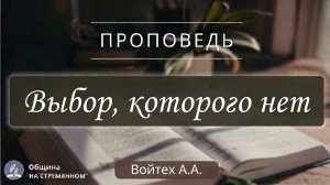 Выбор, которого нет ┃ Христианские проповеди АСД ┃ Войтех А.А.