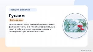 Фамилия Гусаим: происхождение, значение и склонение