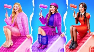 Мы построили домики одного цвета! Розовая vs Фиолетовая vs Красная Челлендж!