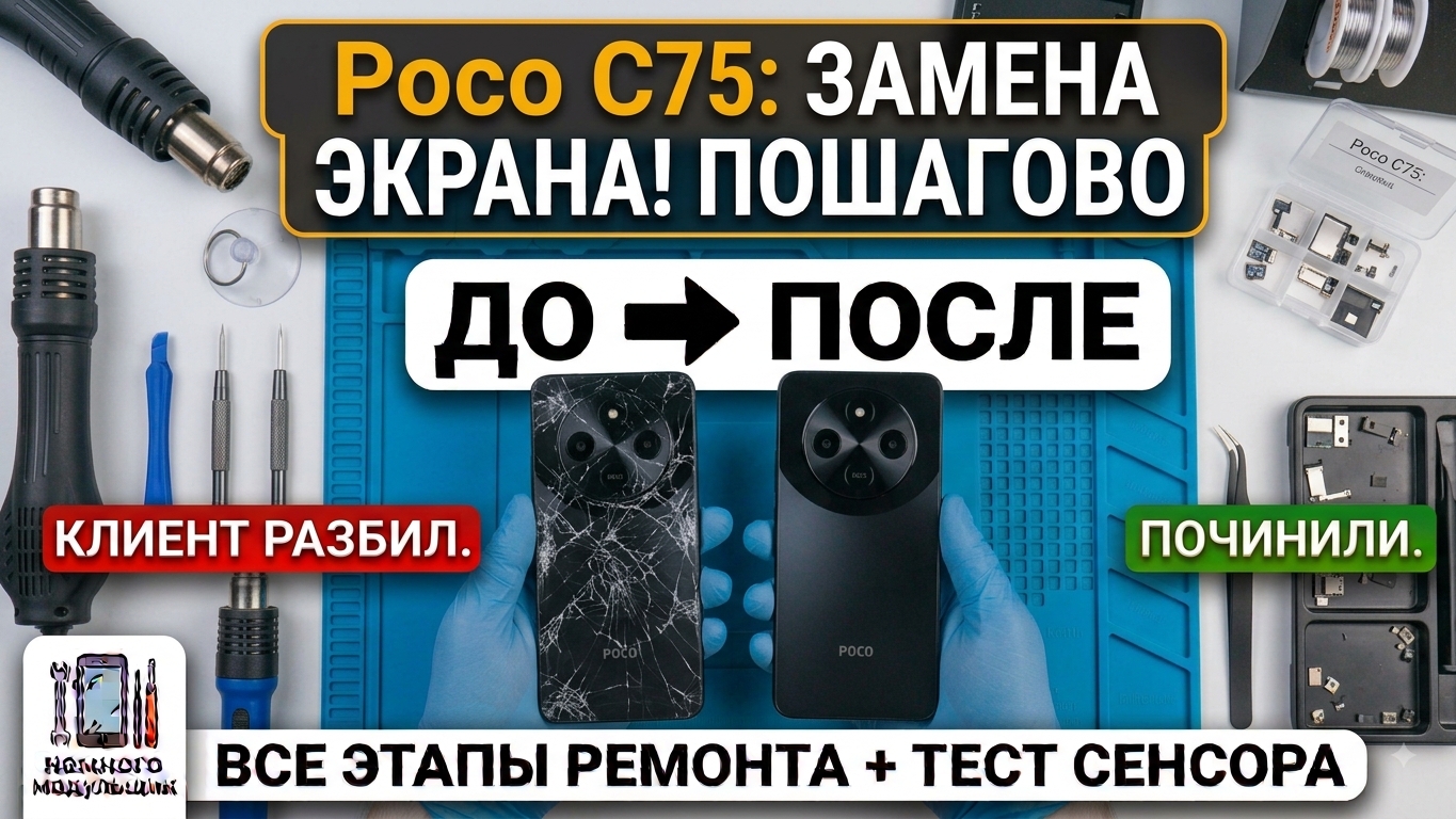 Ремонт Poco C75: Замена дисплея