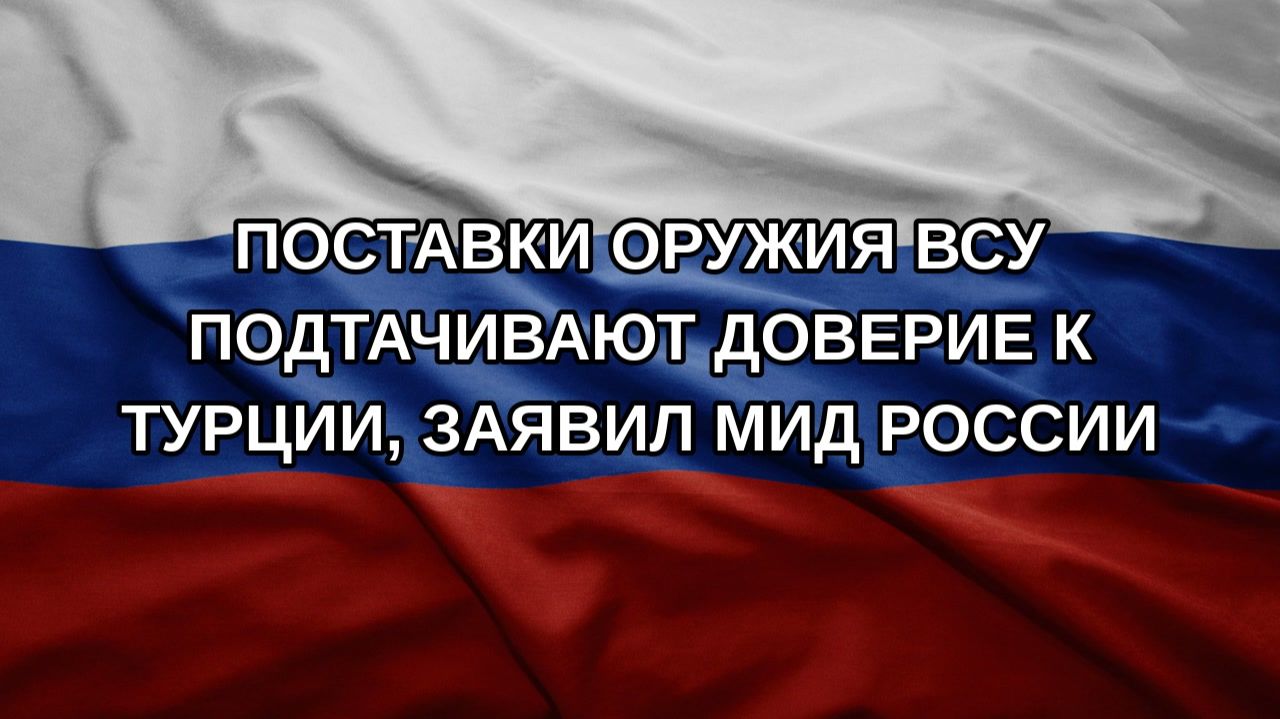 Поставки оружия ВСУ подтачивают доверие к Турции, заявил МИД России