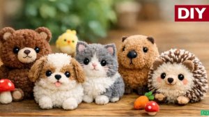6 Чудесных Идей Как Сделать Милых Животных из Помпонов 🧶 Поделки из ниток | DIY