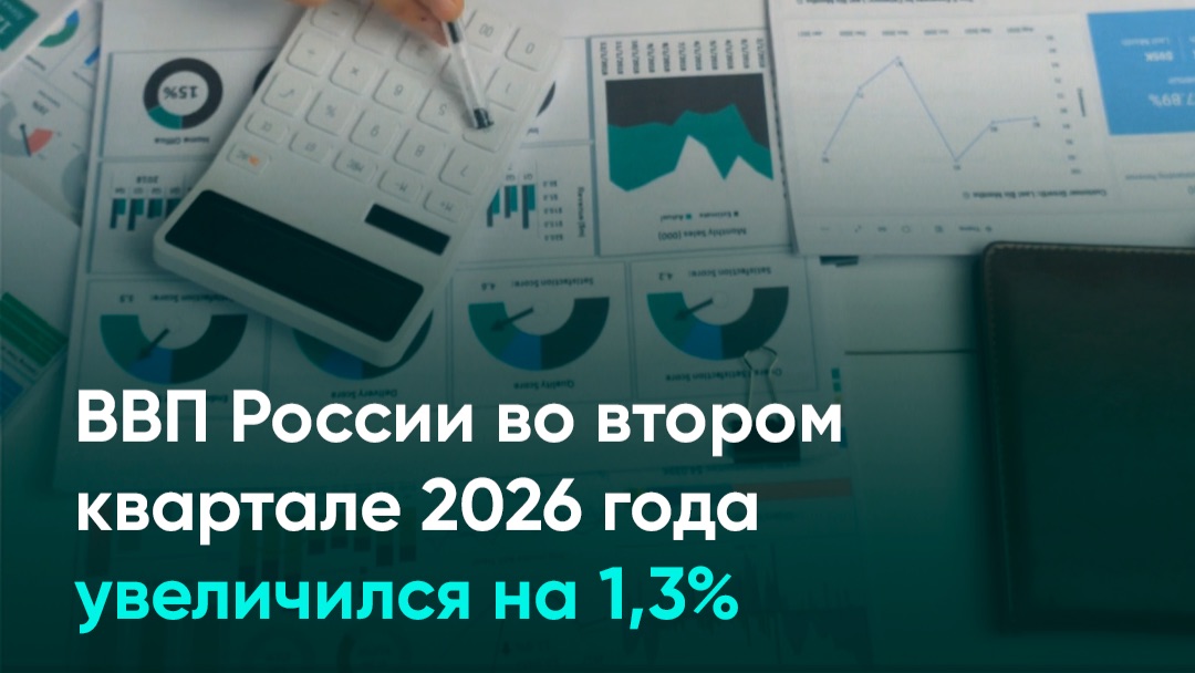 ВВП России во втором квартале 2026 года увеличился на 1,3%