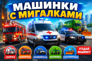 Скорая помощь, пожарная машина и полиция | Мультфильм про машины с мигалками