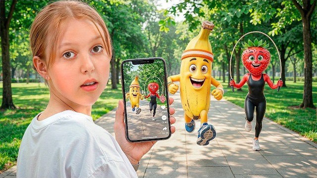 ИИ Фрукты в Реальной Жизни! Амелька Оживила Искусственные Фрукты! АМЕЛЬКА КАРАМЕЛЬКА