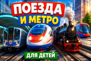 Железнодорожный транспорт — поезда и метро — общественный транспорт для детей