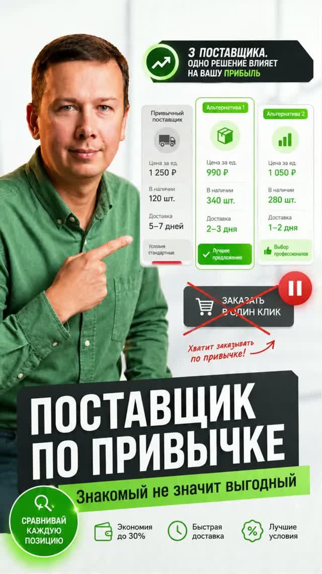 Поставщик по привычке Знакомый не значит выгодный