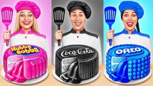 Розовая VS Черная VS Синяя Еда Кулинарный Челлендж