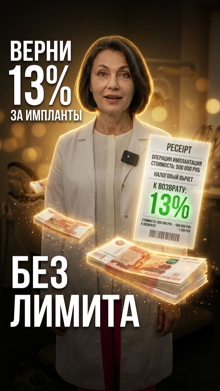 💰 13% от имплантации вернёт ГОСУДАРСТВО. Без лимита!