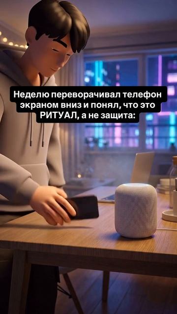 Неделю переворачивал телефон экраном вниз и понял, что это РИТУАЛ, а не защита:
