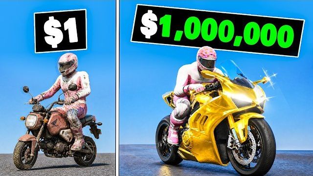 Каждый раз когда я попадаю в аварию мой мотоцикл становится ВСЕ ДОРОЖЕ в GTA 5.