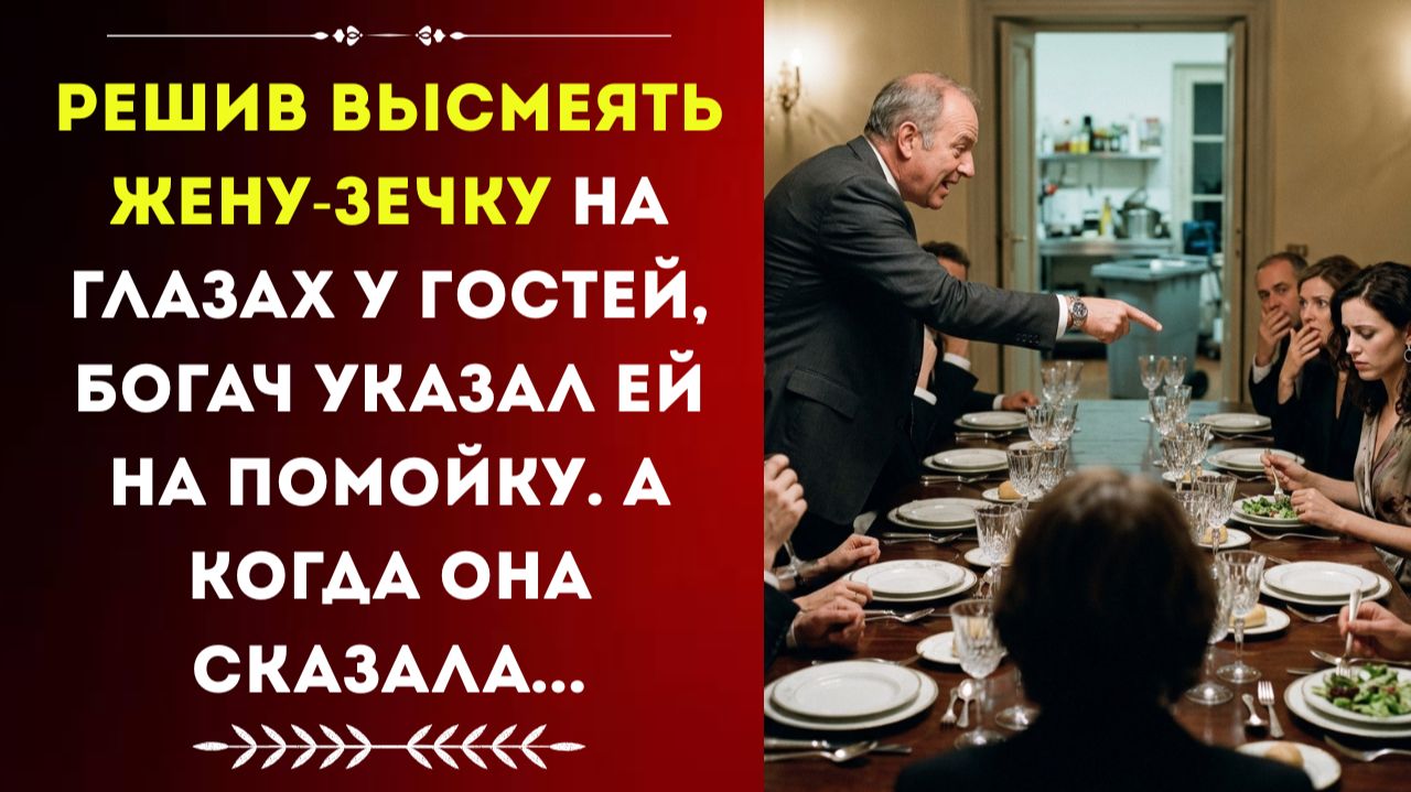 Решив высмеять ЖЕНУ-ЗЕЧКУ на глазах у ГОСТЕЙ БОГАЧ указал ей на ПОМОЙКУ. Истории из жизни.