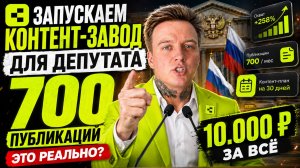Запускаем контент-завод ДЕПУТАТУ: 700 постов и бюджет 10к₽ - мастер класс от команды Content2Go