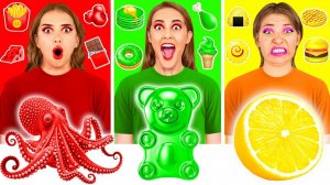 24 Часа Едим Еду Одного Цвета Челлендж # Забавные Лайфхаки с Едой от DoDo Challenge
