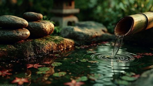 Музыка для сна 🌿 Бамбуковый фонтан, звуки воды и пение птиц