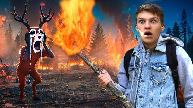 СОЖГЛИ ЛЕС с Оленем МОНСТРОМ Deer Monster - 99 ночей в лесу Роблокс 6 серия