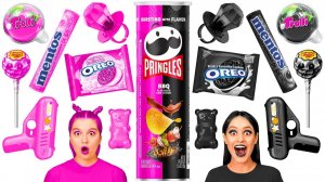 Челлендж с едой «Розовое или Черное» # Крутые Трюки с Едой с DaRaDa Challenge