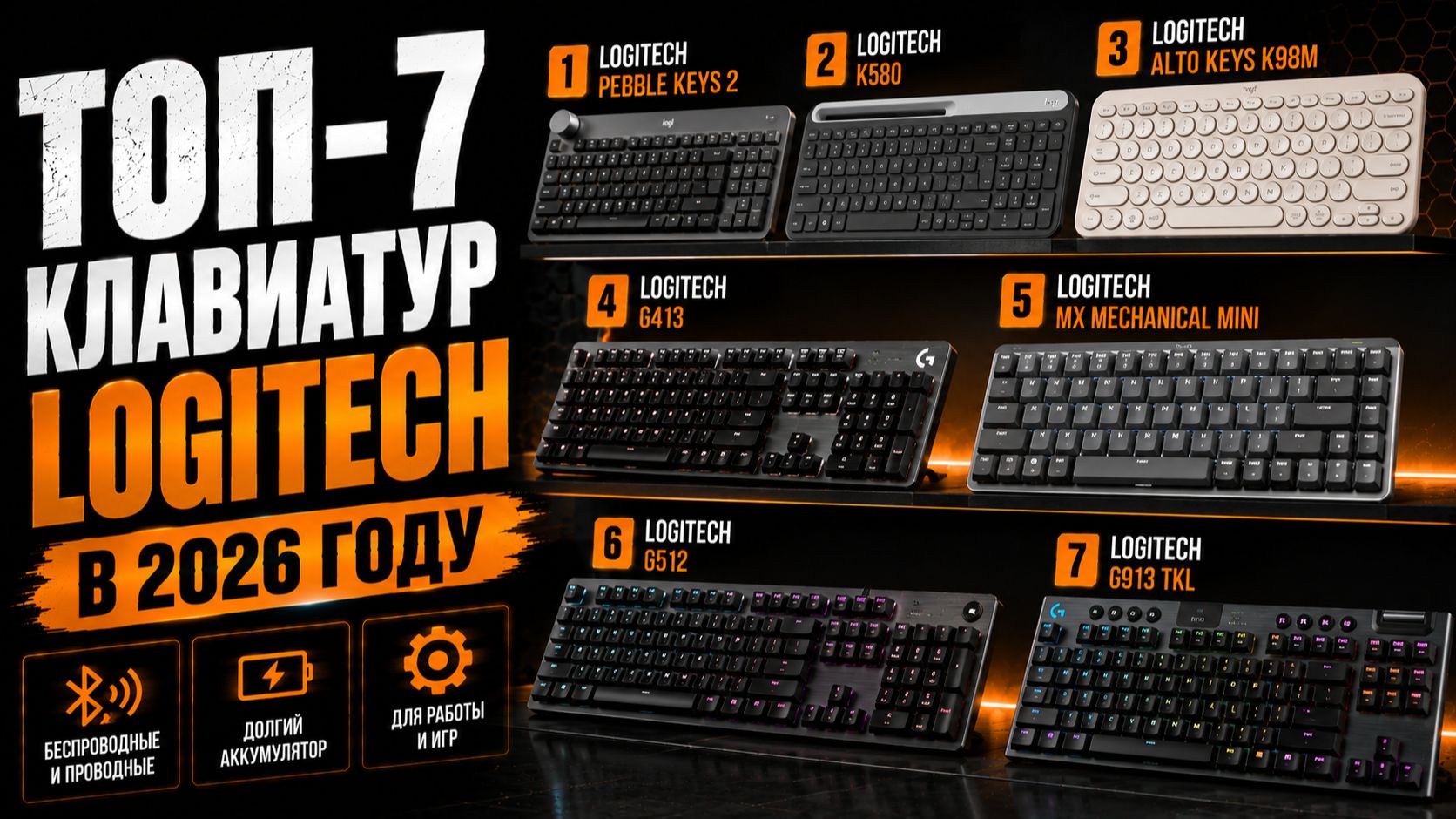 Топ-7 клавиатур Logitech в 2026 году