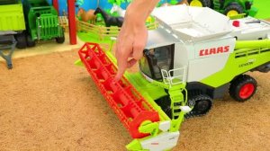 Трактор Комбайн Погрузчик Грузовик 🚚🚜 Игры с игрушками детям