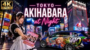 Japan, Tokyo Walking Tour in Akihabara at night ｜ Japan Walk